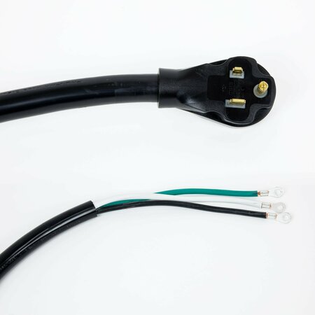 Dr Infrared Heater Black 25 Feet 50A Power Cord with NEMA 6-50P Plug Open End with Eyelet 6-2 Gauge UL listed DR-PS103